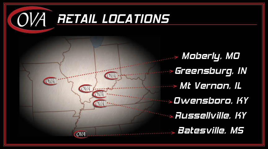 Map of OVA store locations